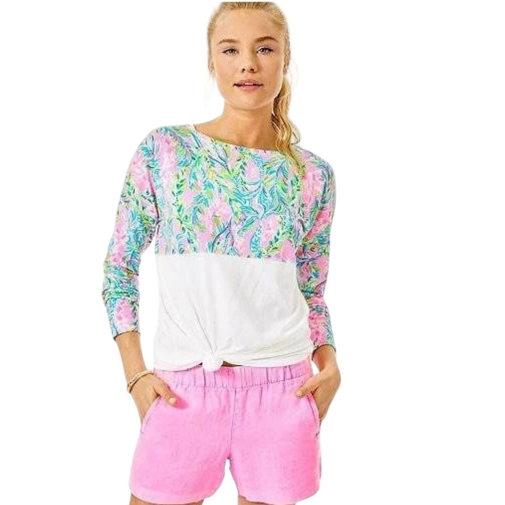 Lilly Pulitzer Finn Top Long Sleeve Shirt in the "Unicorn of the Sea" Print